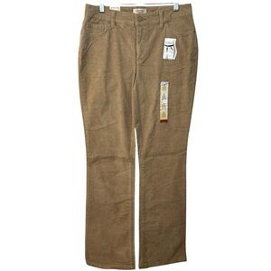 NWT St John’s Bay Corduroy Secretly Slender Boot Cut jeans pants tan women’s 8